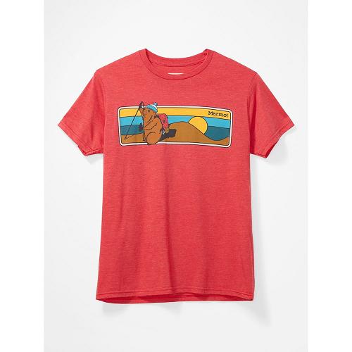 Marmot Hiking Marty T-Shirts For Mens Red HQZ235986